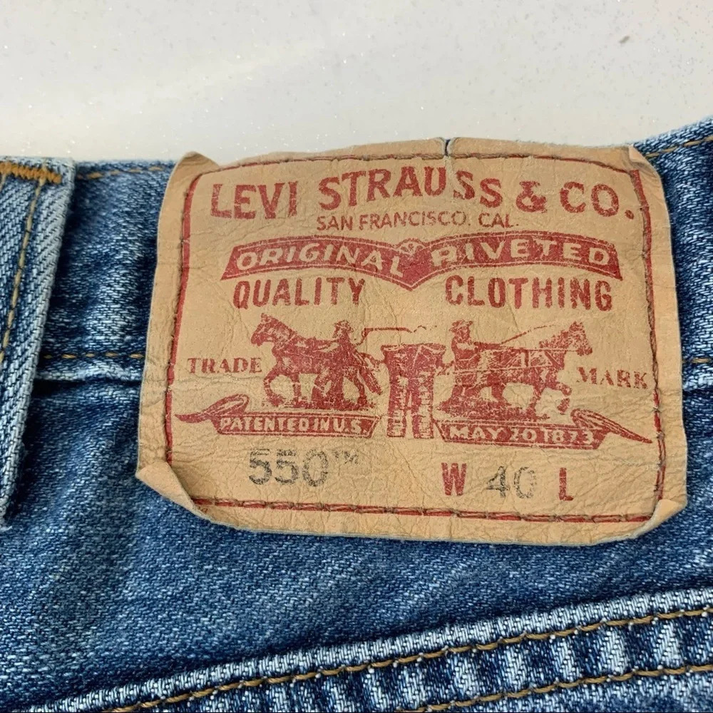 Levis 550 Relaxed Fit Denim Shorts Men‎ 40 Blue  100% Cotton Casual Workwear - Picture 6 of 8